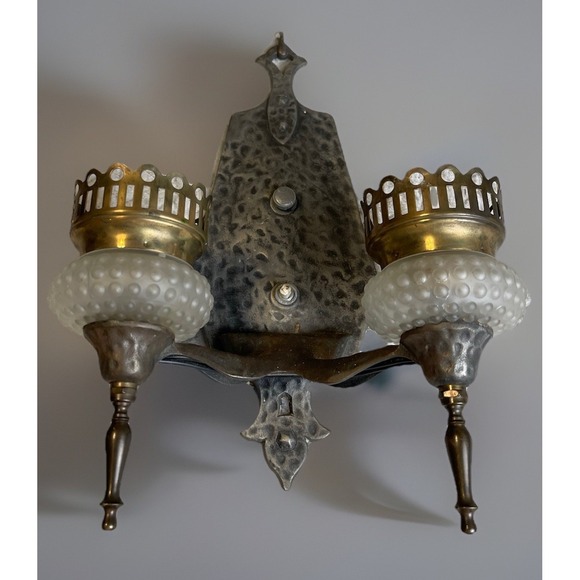 Other - Vintage‎ Arts & Crafts Gothic Brass wall Light SCONCE